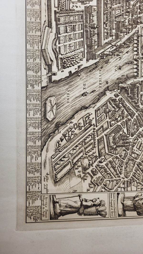 Gravure Plan de Visscher Paris 1618