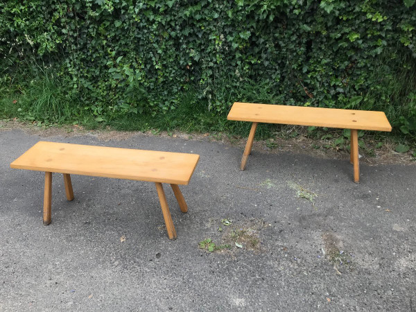 Pair of solid pine benches.