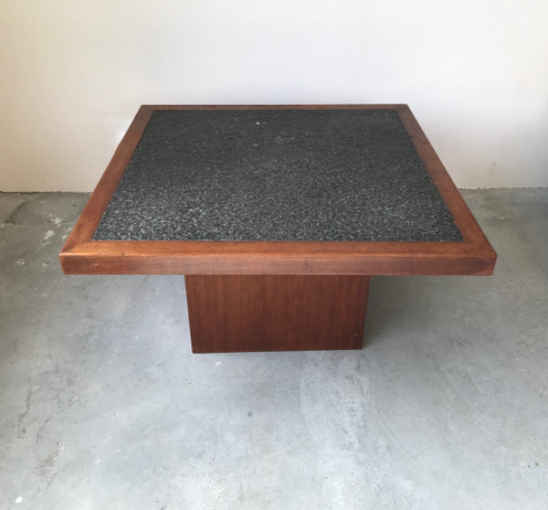 Square granite coffee table, circa 1980.