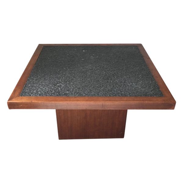 Square granite coffee table, circa 1980.