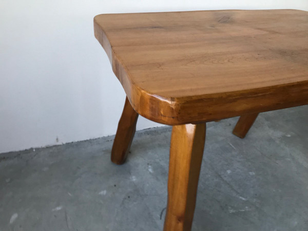 Brutalist solid wood coffee table.