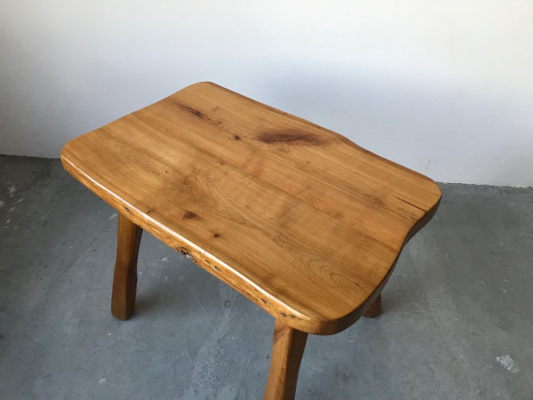 Brutalist solid wood coffee table.