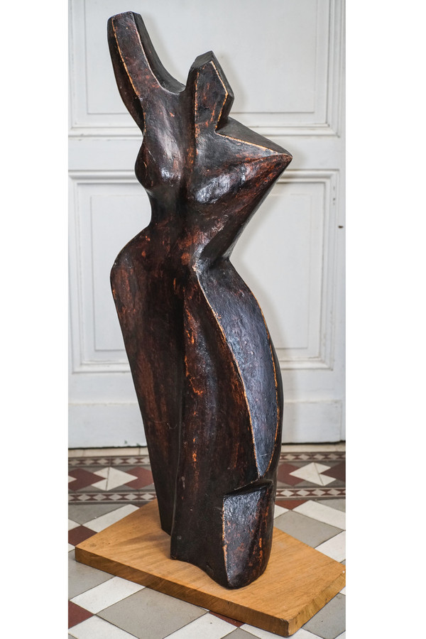 Étienne BALMADIER known as Balma, "COUPLE", Pair of wooden sculptures