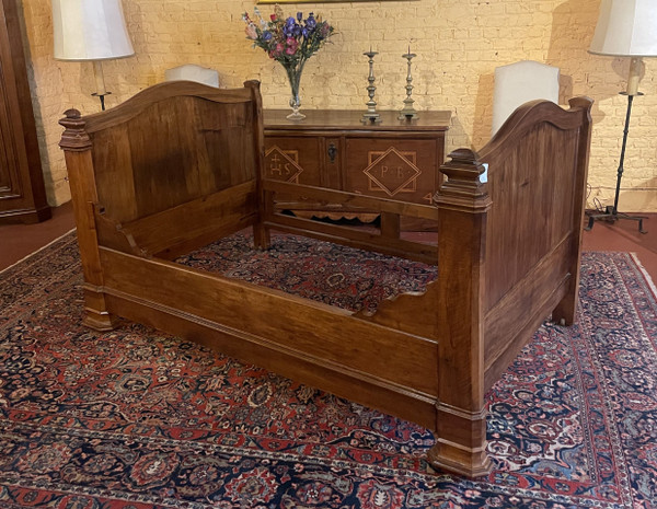 Louis Philippe Bed In Walnut From The 19th Century