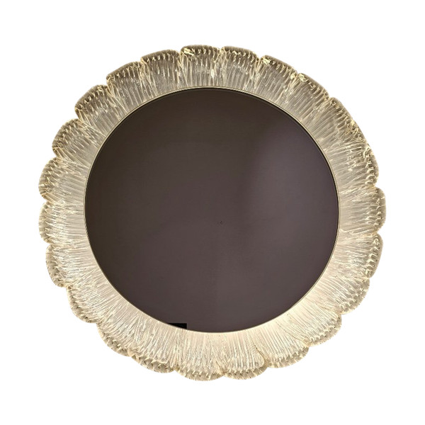 Luminous round mirror from the 70s.