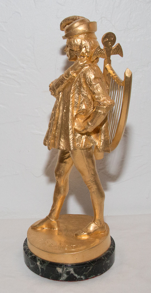 Minstrel In Gilt Bronze E Frémiet 1824-1910