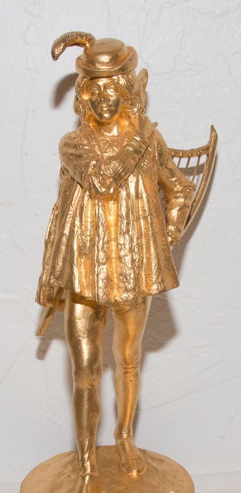 Minstrel In Gilt Bronze E Frémiet 1824-1910