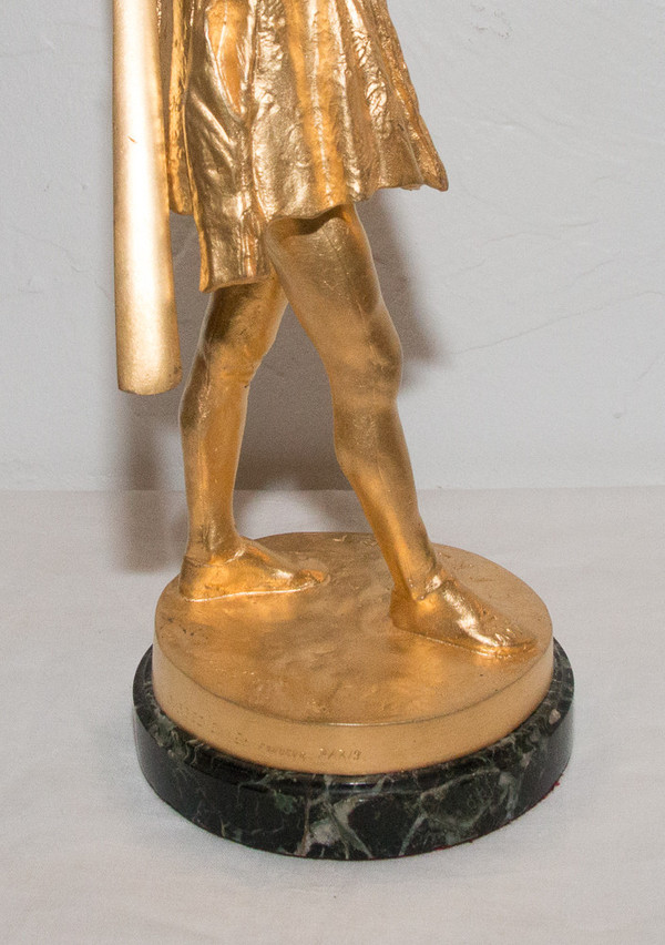 Minstrel In Gilt Bronze E Frémiet 1824-1910