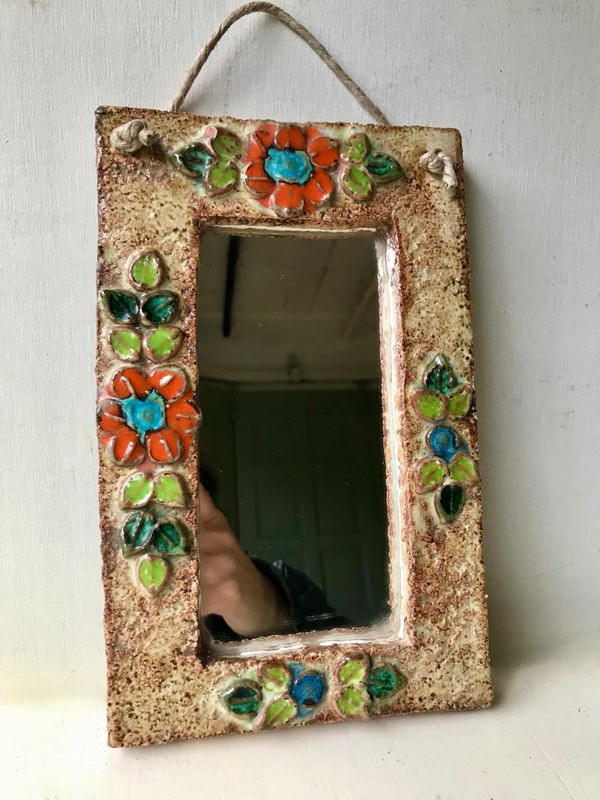 Ceramic mirror, La Roue, Vallauris .