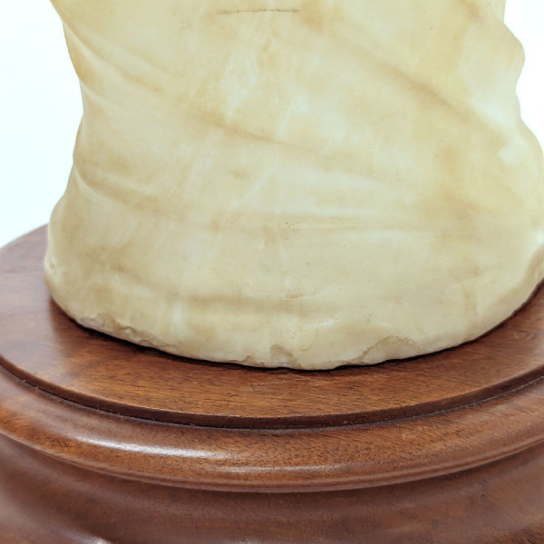 Bust Of Young Oriental Art Nouveau Woman In Alabaster Circa 1900