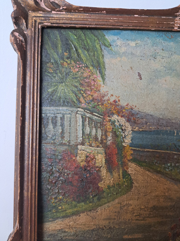 Bord De Mer En Provence , Huile Sur Toile , Début XX°.