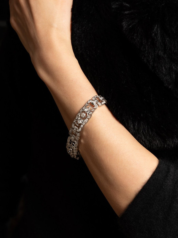 Bracelet Ruban En Platine Et Diamants