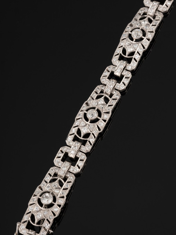 Bracelet Ruban En Platine Et Diamants