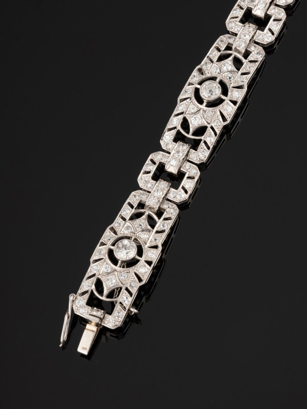 Bracelet Ruban En Platine Et Diamants