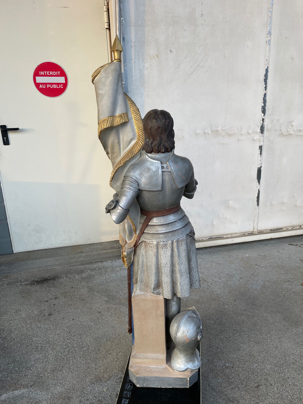 Joan Of Arc - Large Terracotta Chapel Sculpture H: 140 Cm