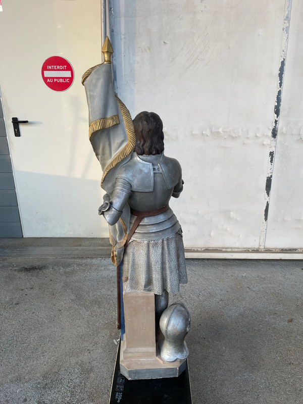 Joan Of Arc - Large Terracotta Chapel Sculpture H: 140 Cm