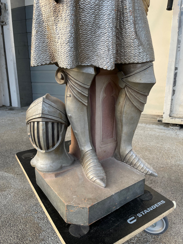 Joan Of Arc - Large Terracotta Chapel Sculpture H: 140 Cm