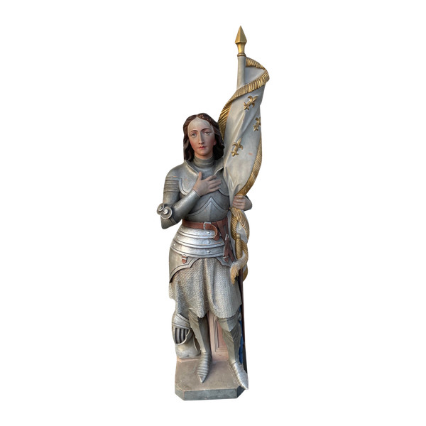 Joan Of Arc - Large Terracotta Chapel Sculpture H: 140 Cm