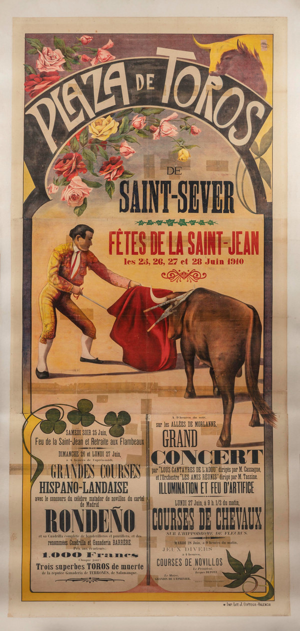 Affiche de corrida, Saint sever 1910