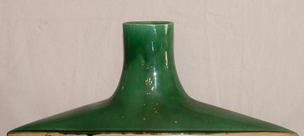 Vase Plat En Céramique Vallauris Signé Portanier Circa 1960