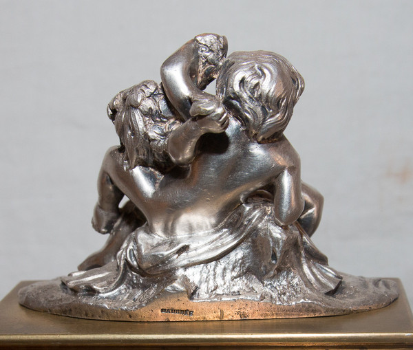 Finiture per camino in argento e bronzo dorato firmate "A Daubrée" circa 1840