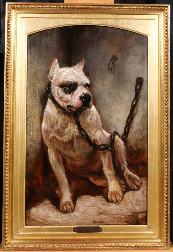 Louis Godefroy JADIN 1805-1882 Hund, Gemälde, 1861