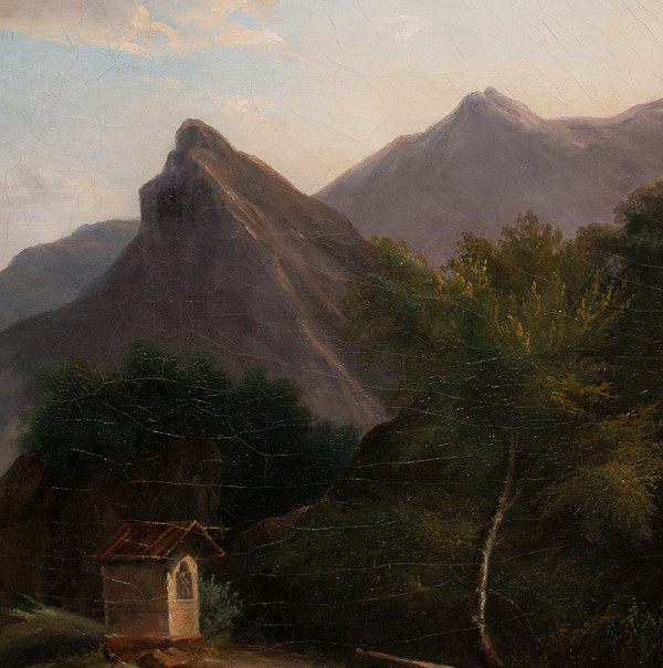 Mountain Landscape Painting, Italy 1820-1830