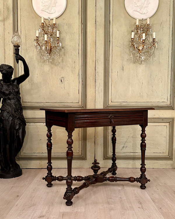 Writing Table In Walnut From Louis XIII XVIIth Century