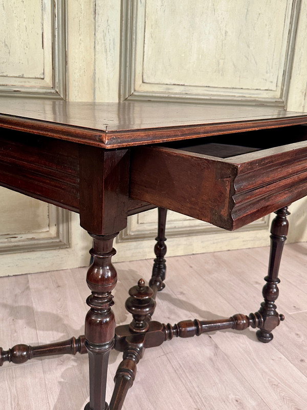 Writing Table In Walnut From Louis XIII XVIIth Century