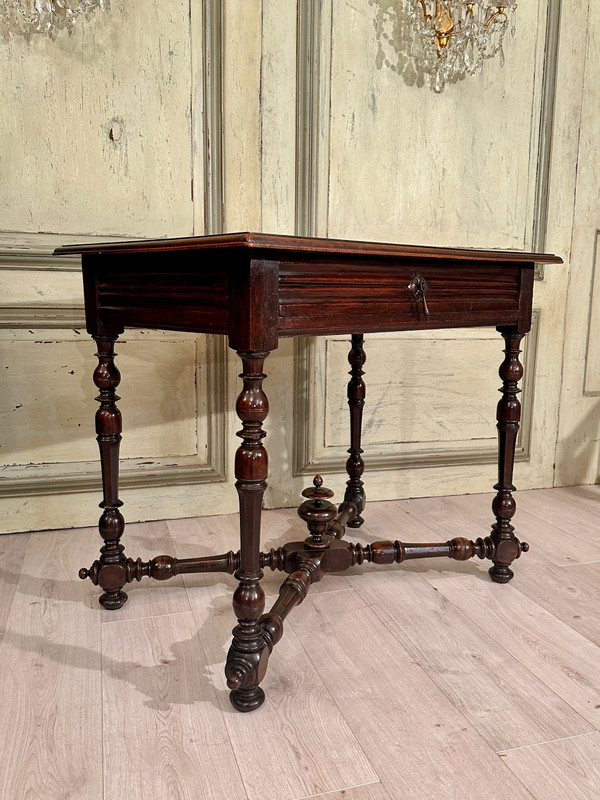 Writing Table In Walnut From Louis XIII XVIIth Century