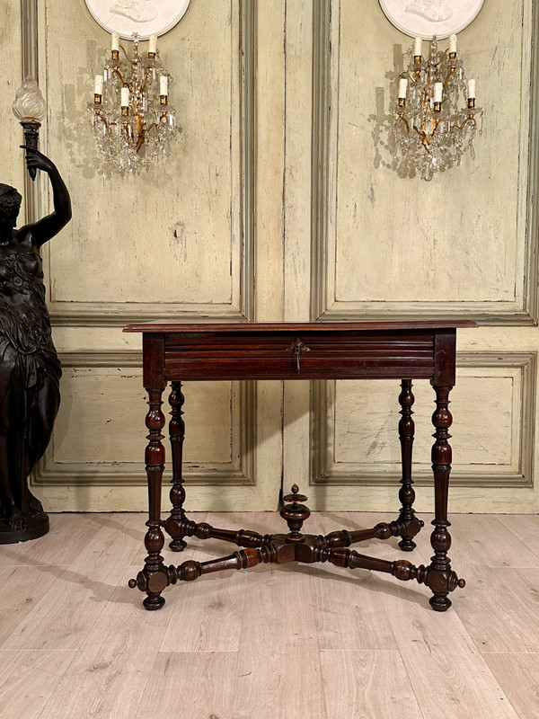 Writing Table In Walnut From Louis XIII XVIIth Century