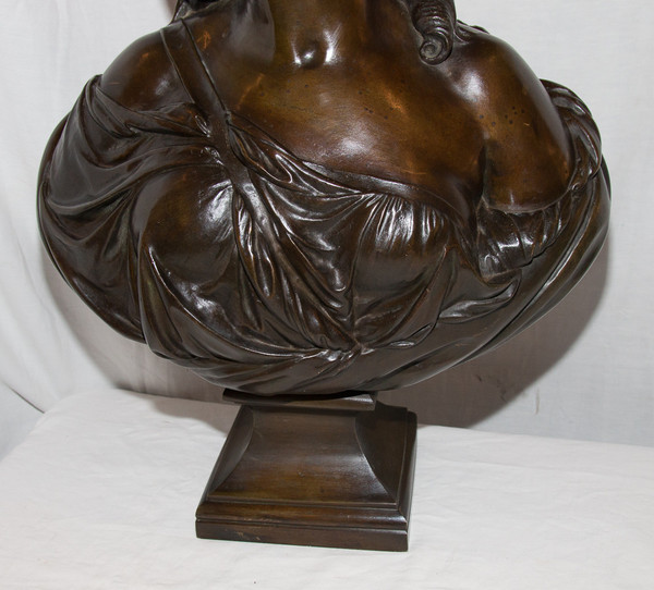 Grand Buste En Bronze "comtesse Du Barry" d'Après Pajou 19ème Siècle