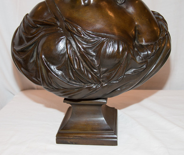 Grand Buste En Bronze "comtesse Du Barry" d'Après Pajou 19ème Siècle