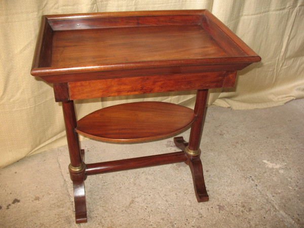 Empire mahogany work table cabaret top 19th century