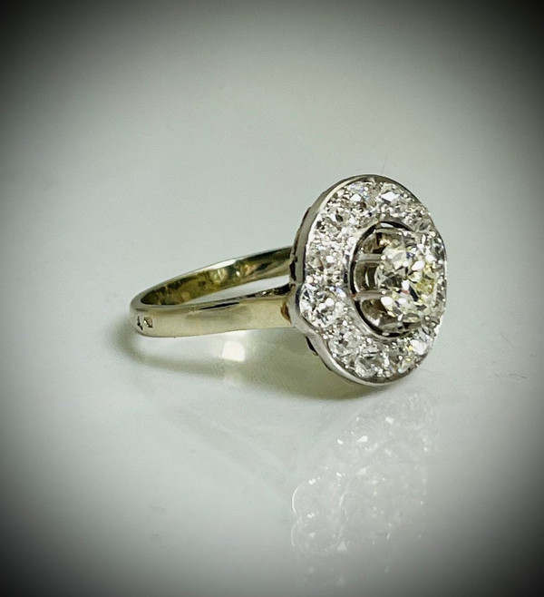 Art-deco Diamond Marguerite Ring