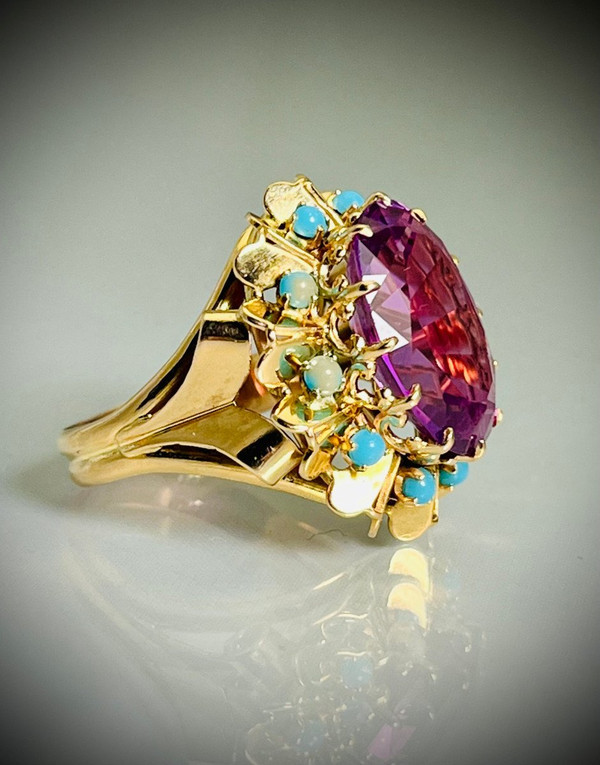 Amethyst And Turquoise Ring 1960