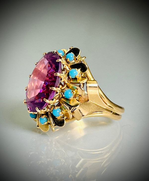 Amethyst And Turquoise Ring 1960