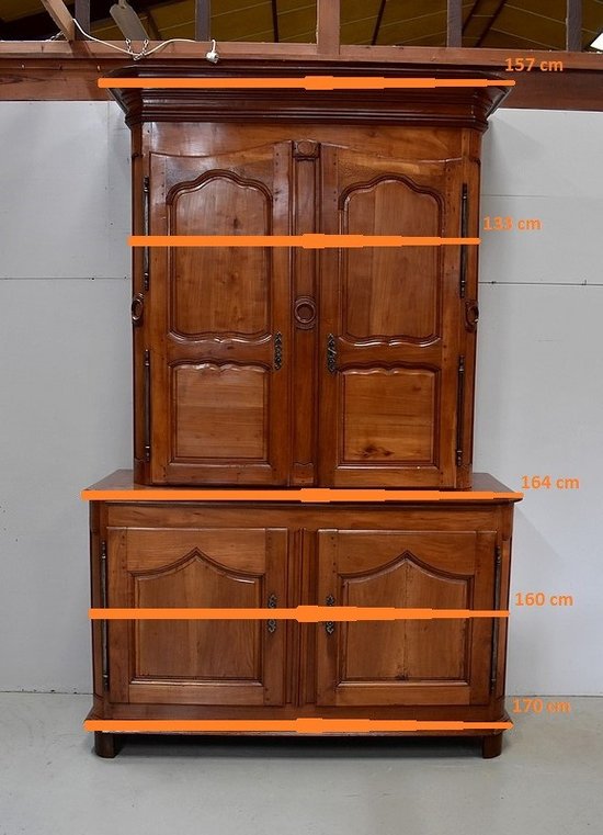  Buffet Deux Corps Regional in Cherry, periodo Luigi XIV - 1740