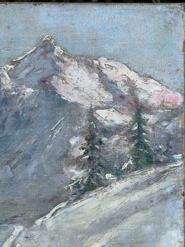 Clément Castelli (1870-1959) Huile Sur Toile Paysage De Montagne Début XXème Siècle