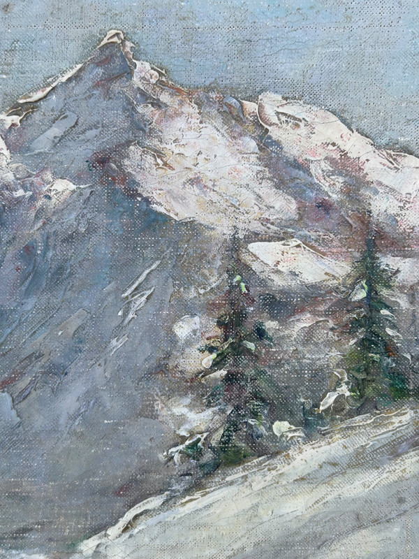 Clément Castelli (1870-1959) Huile Sur Toile Paysage De Montagne Début XXème Siècle