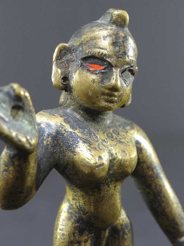 India, 19th Century or Earlier, Ancient Statuette Of Rhada In Bronze.