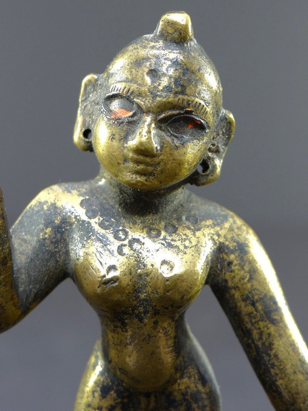 India, 19th Century or Earlier, Ancient Statuette Of Rhada In Bronze.