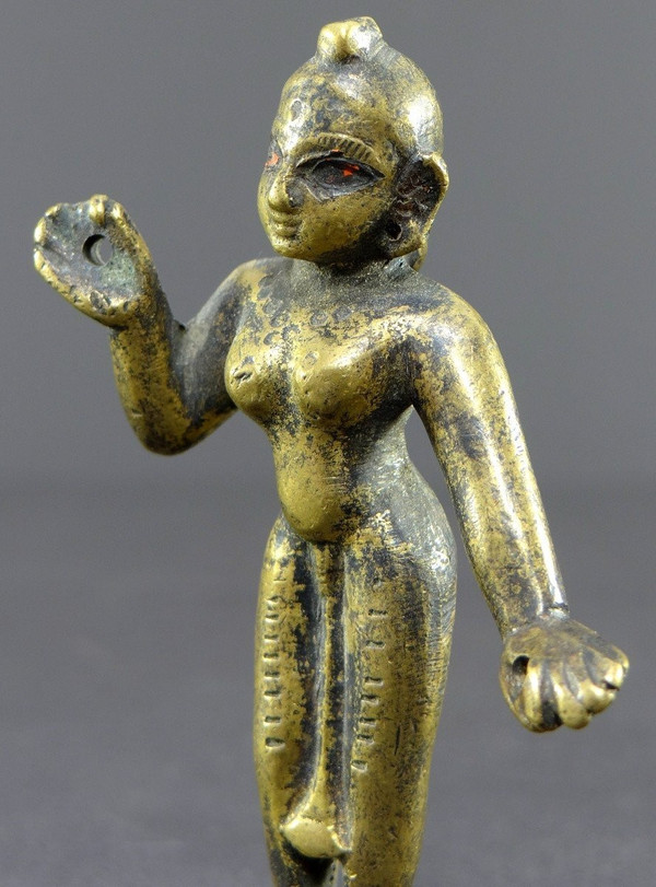 India, 19th Century or Earlier, Ancient Statuette Of Rhada In Bronze.