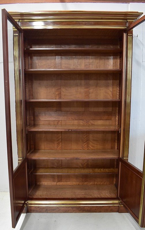  Cuban Mahogany Parquet Bookcase, Louis XVI Style - Late 19th Century