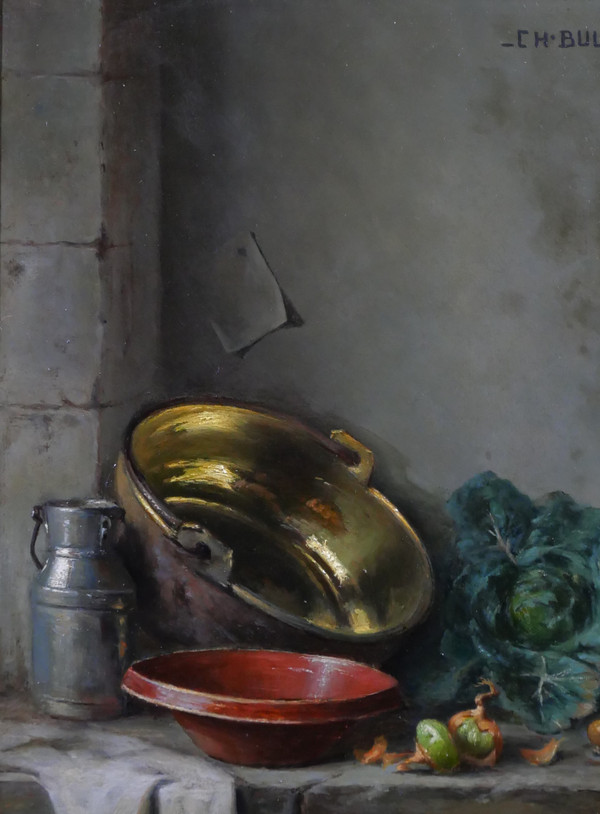 Charles BULFFER 1858-1934 Nature morte aux légumes, tableau, vers 1900, Alsace