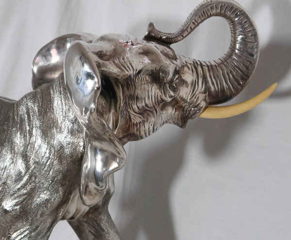 Grande Elefante in Argento Alessandro Magrino Italia circa 1980