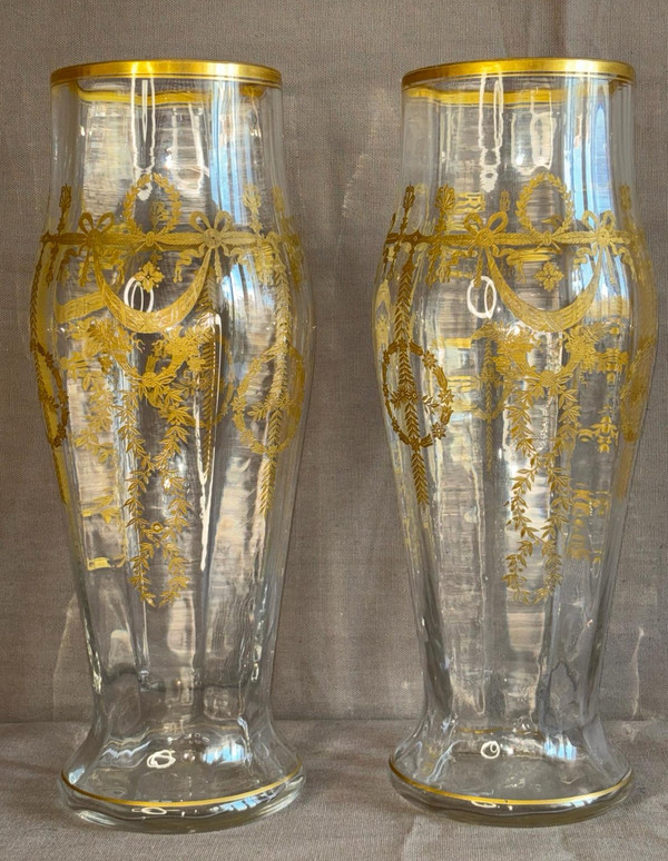 Pair Of Crystal Vases