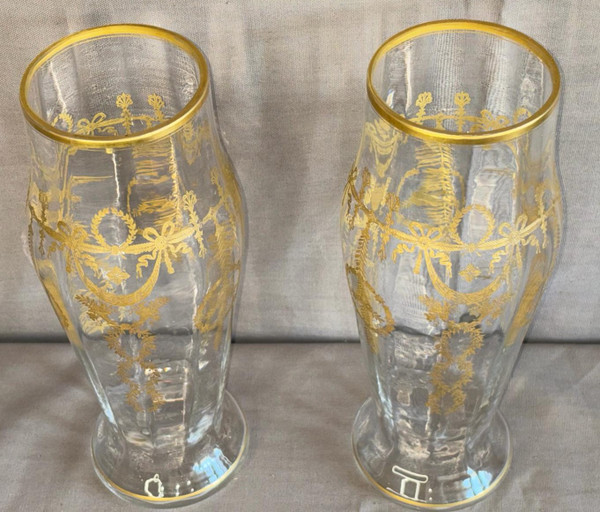 Pair Of Crystal Vases