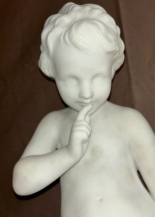 19th-century marble statue of Cupid, after Étienne Maurice Falconet (1716-1791)