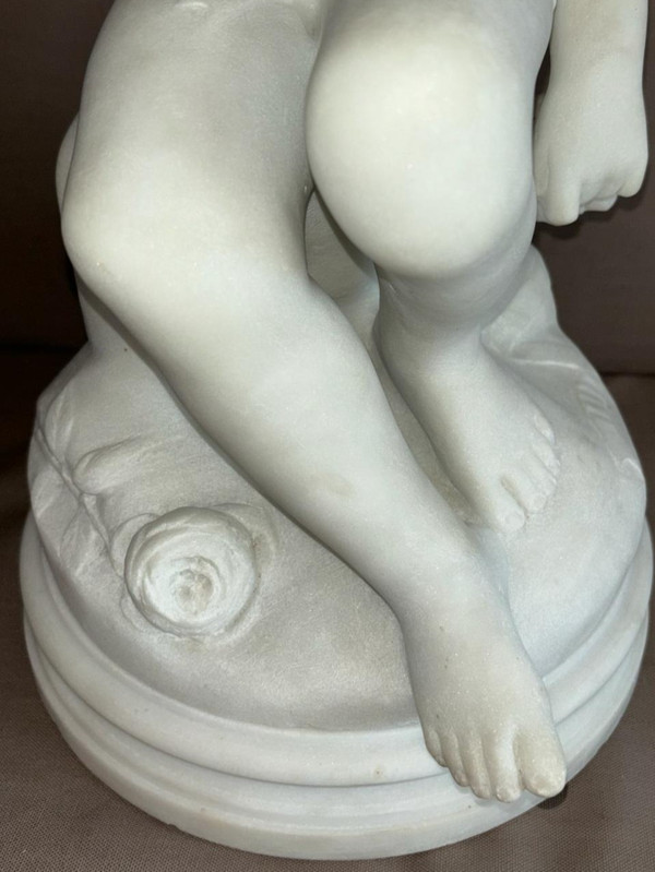 19th-century marble statue of Cupid, after Étienne Maurice Falconet (1716-1791)